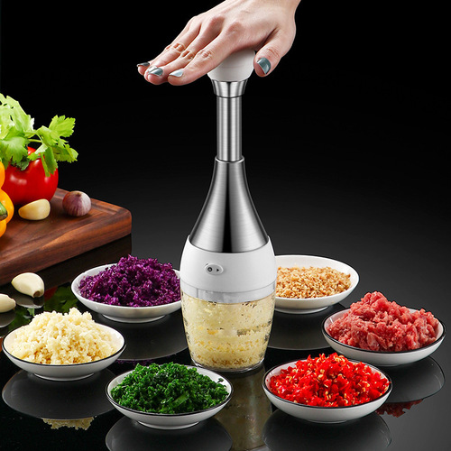 Novel 304 stainless steel hand-pressed mincer, hand-pressed garlic smasher, bowling garlic mincer, kitchen gadget