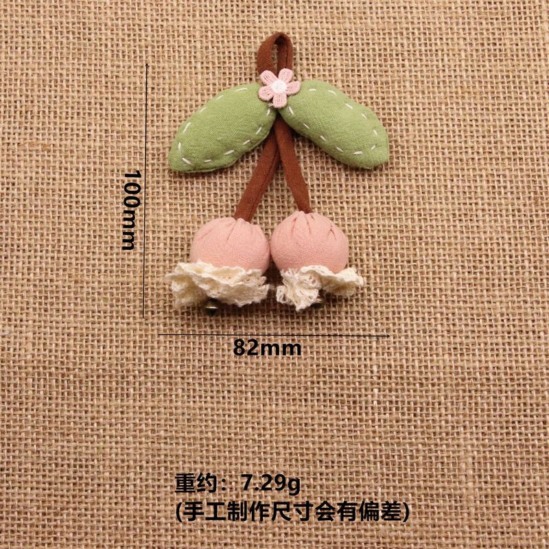 森系手工制作樱桃胸针日系小清新花朵辅料布艺蝴蝶结挂件饰品配件|undefined