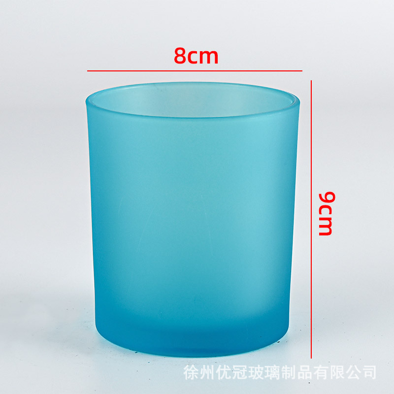 Portavelas de Vidrio Colorido, Frasco Vacío, para Hacer Velas Aromáticas Caseras, Recipiente para Cera de Vela, Portavelas Redondo para Dormitorio, Caja de Regalo