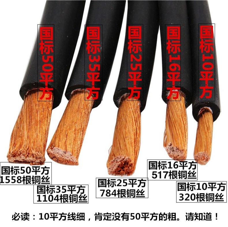 National Standard Pure Copper Car Battery Connection Cable, Live Wire, Ignition Wire, Ground Wire, Vehicle Connection Wire, Truck Cable