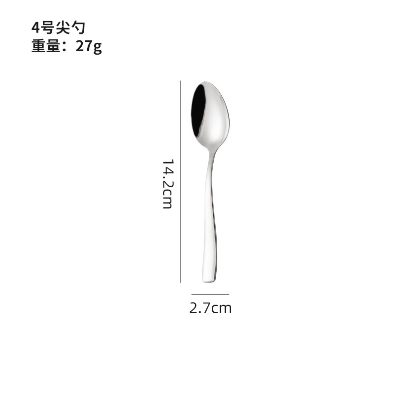 厚手304ステンレスナイフフォークスプーンセット洋食食器長柄コーヒーデザートスプーン家庭用スープスプーン|undefined