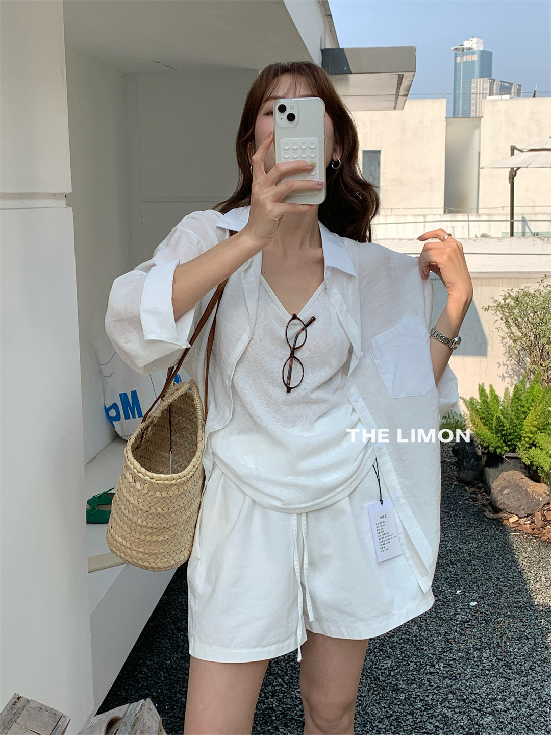 Áo sơ mi chống nắng nữ tay dài cổ bẻ dáng rộng chất liệu mỏng nhẹ — Vàng nhạt, xanh nhạt, Xanh Hàn, Xanh lá cây nhạtcolor chi tiết 49