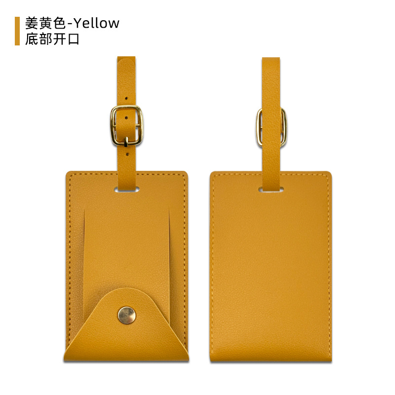 Transfronterizo spot pu doble cara gruesa tarjeta de embarque de cuero dorado cierre cuatro cierre puede fijar logotipo con tarjeta de papel tarjeta de equipaje