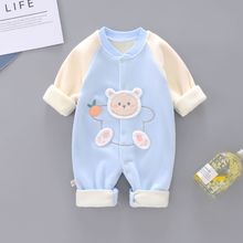 婴儿连体衣加绒加厚秋冬宝宝哈衣新生儿保暖衣0到12个月