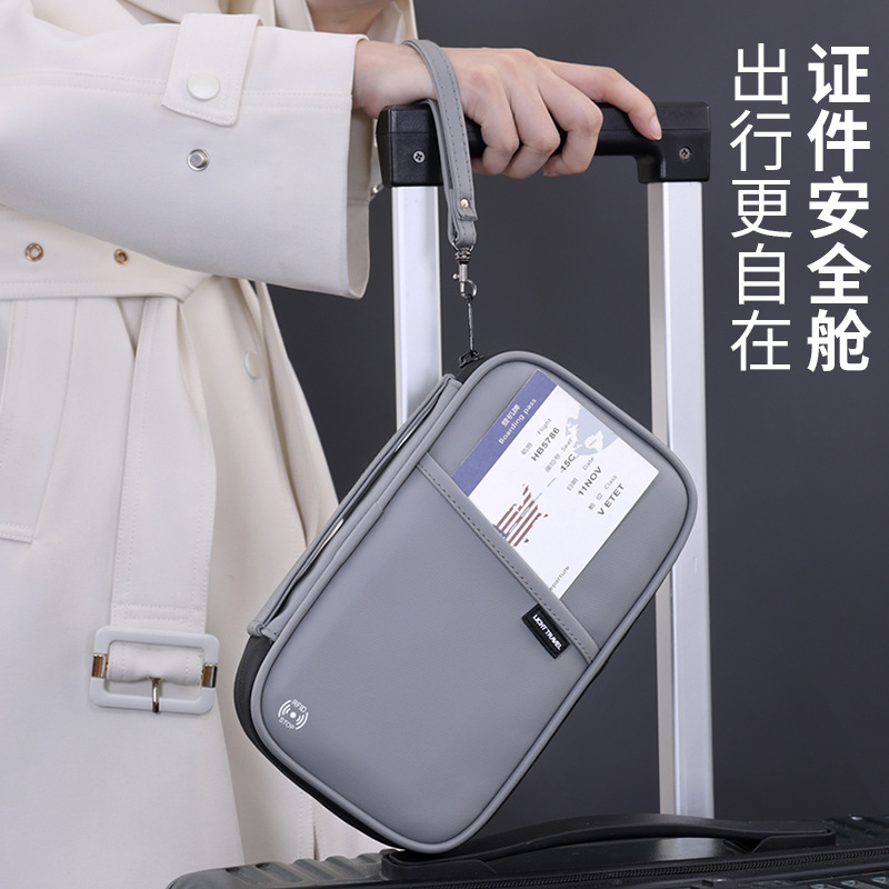 Nuevo producto antirrobo transfronterizo bolsa de tarjetas multifuncional bolsa de pasaporte bolsa de almacenamiento portátil de negocios bolsa de certificados impermeable bolsa de billetera