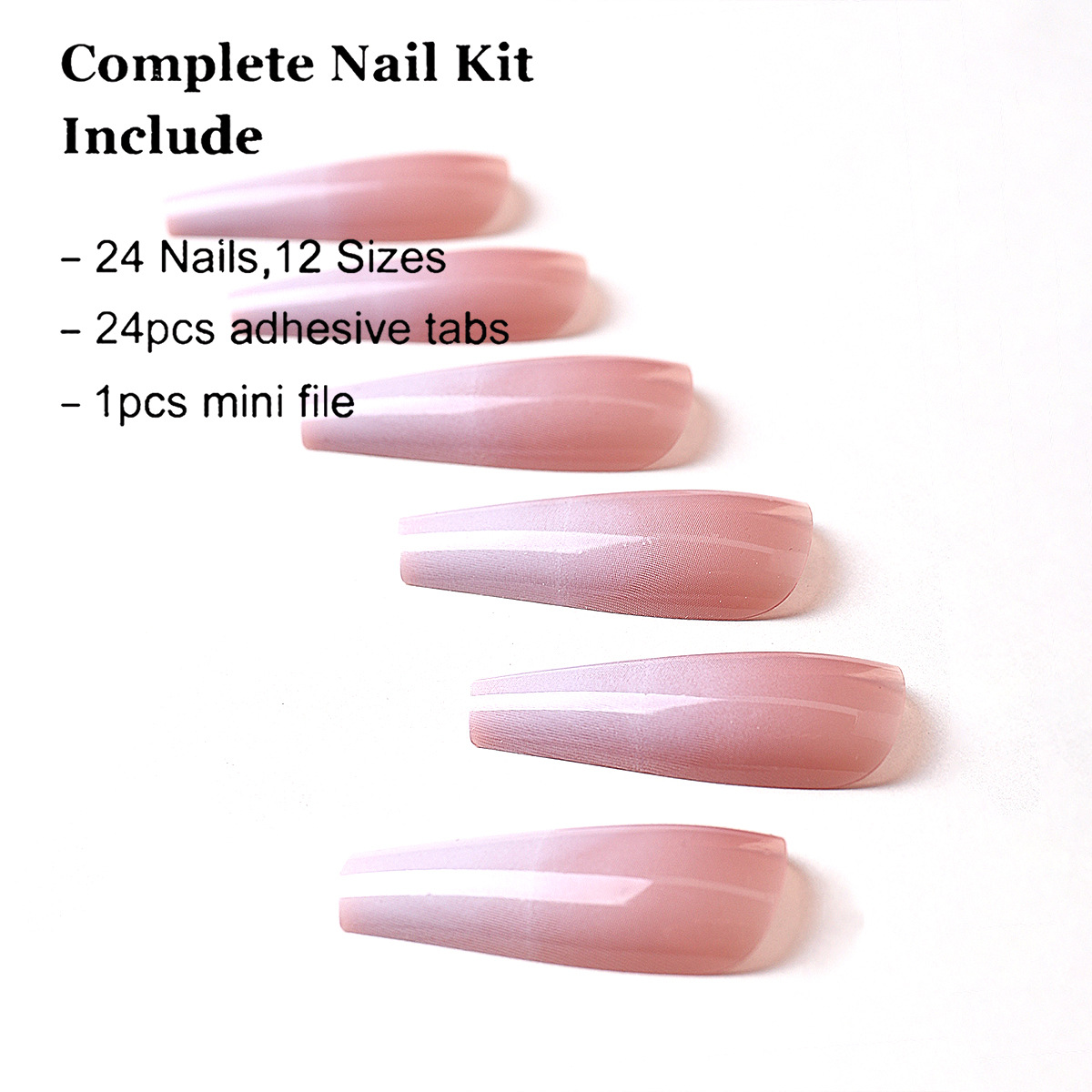 Fuente de fábrica directa transfronteriza Europa y los Estados Unidos punto de perforación de uñas rosado desgaste de manicure de alta calidad parche de manicure francés