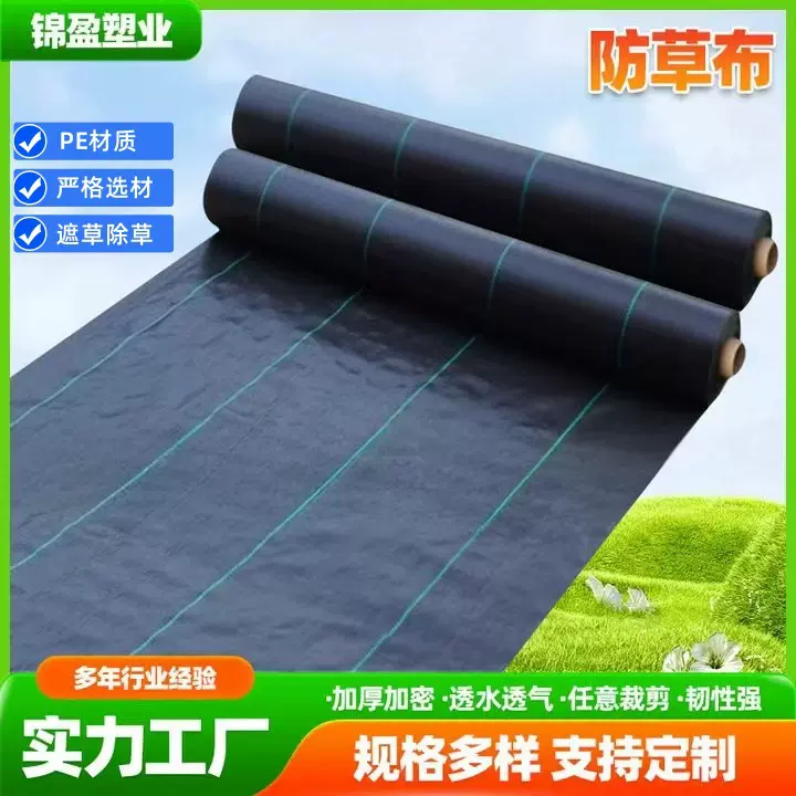 防草布加厚PE除草布园林大棚农用透水抗老化黑色除草地布切片盖草