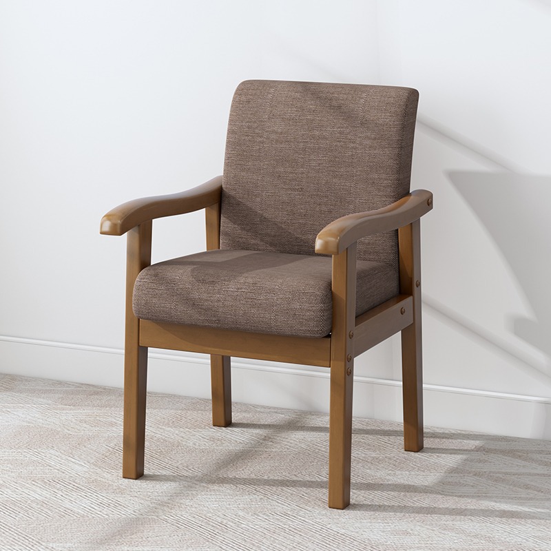 Solid Wood Chair Single Sofa Chair Computer Office Mahjong Elderly Chair Armrest Back Chair Stool Dining Table Chair Single Chair