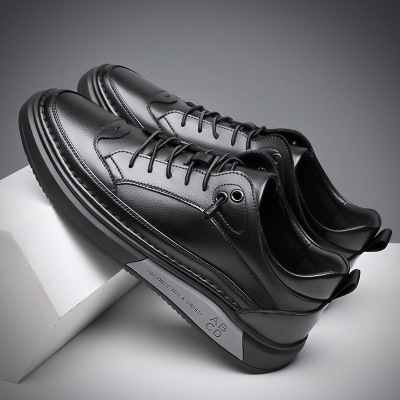 2022 new pattern man leisure time skate shoes summer Trendy shoes leather shoes Low Men's Shoes Black One piece On behalf of
