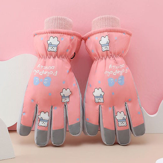 Guantes calientes para niños guantes de esquí de invierno de terciopelo grueso guantes de bicicleta impermeables y fríos guantes para niños y niñas