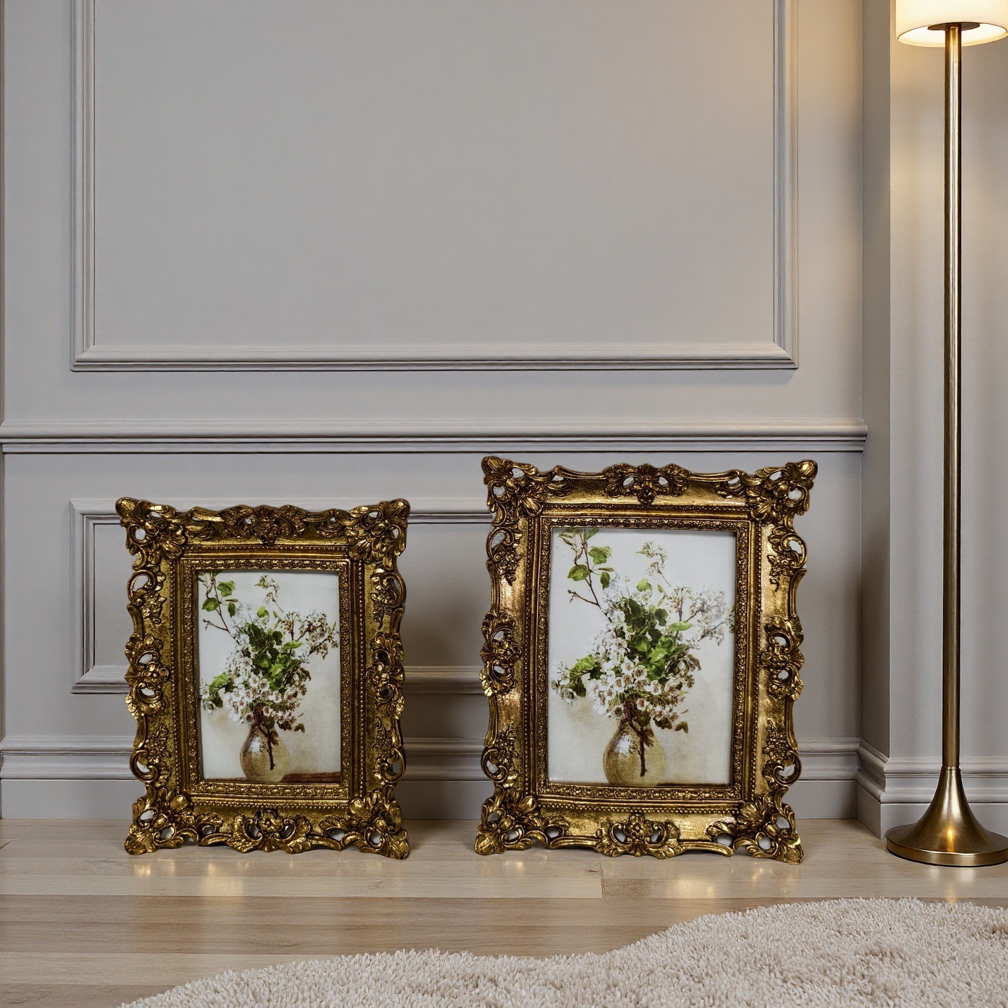 Retro golden photo frame