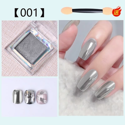 New Nail Art Metallic Solid Magic Mirror Powder Platinum Powder Gold Silver Rose Gold High-Gloss Mirror Metallic Glitter Powder (Dırnaq bəzəkləri) - magic-mirror-powder-01