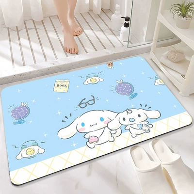 White Cartoon Water-Absorbent | Avtomobil döşəmə paspasları - alarm-clock-yugui-4060