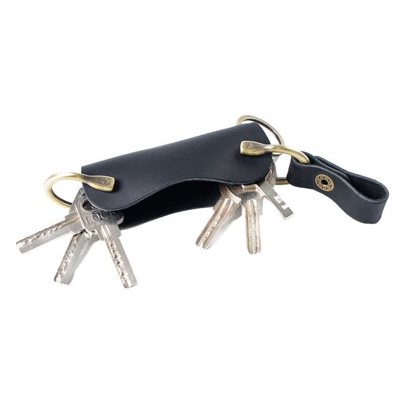 FUENTE Fábrica creativa primera capa bolsa de cuero llave hecha a mano bolsa de almacenamiento de la llave del coche de cuero genuino bolsa de venta directa de fábrica