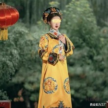 2024秋冬新款清宫贵妃装旗服气质女古装清朝满族服装格格旗麦太保