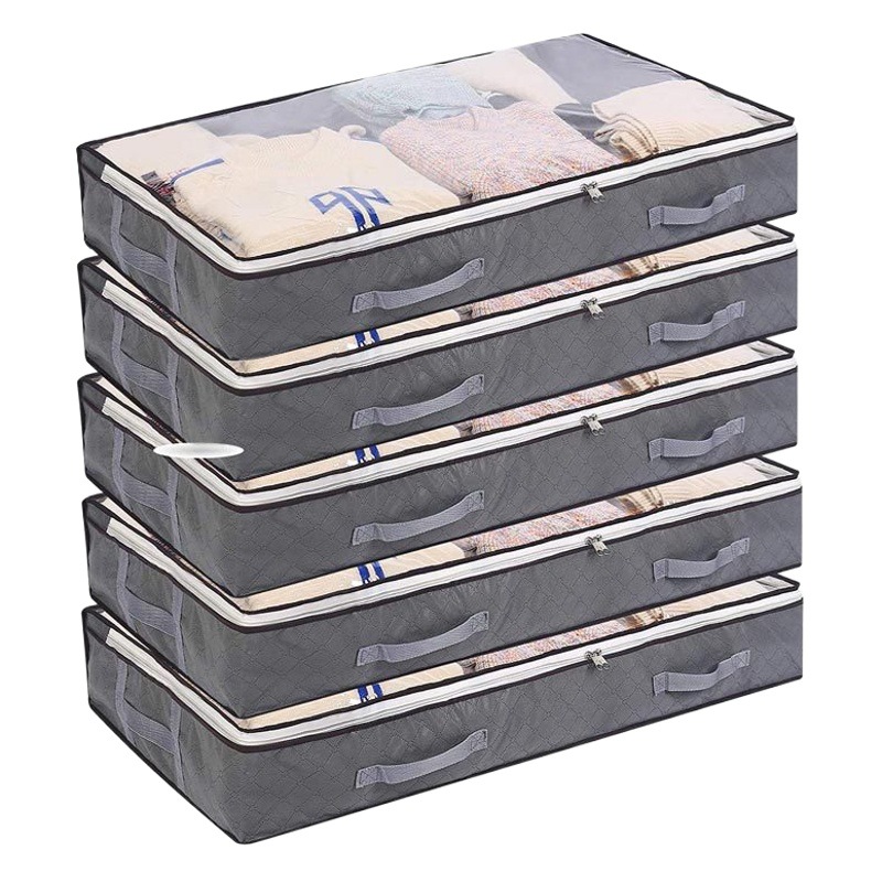 Bolsa de almacenamiento de edredón debajo de la cama caja de almacenamiento de ropa edredón bolsa de almacenamiento plegable no tejida al por mayor