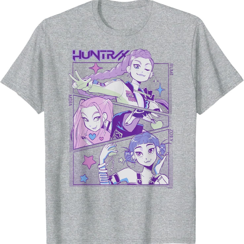 KPop Demon Hunters デーモンハンターズ プリント Tシャツ 外国貿易 メンズ レディース ピュアコットン ラウンドネック 半袖 トップス|undefined