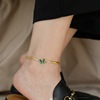 Advanced green design ankle bracelet, high-quality style, 2022 collection, 750 sample gold, does not fade, light luxury style
