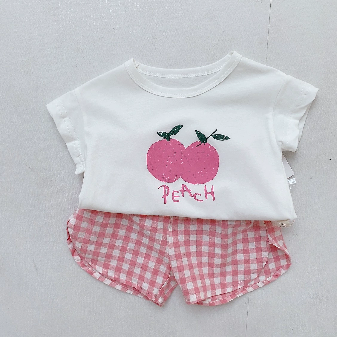 Children's set, brand fruit cotton cartoon summer clothing for early age, Korean style