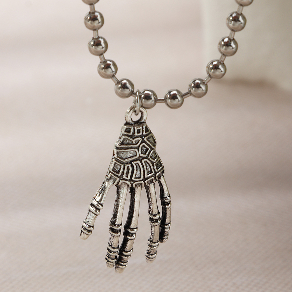 Punk Stitching Chain Halloween Ghost Claw Pendant Necklace Wholesale Nihaojewelry