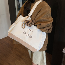 撞色洋气女单肩包2025新款韩风小众设计简约休闲手提大容量托特包