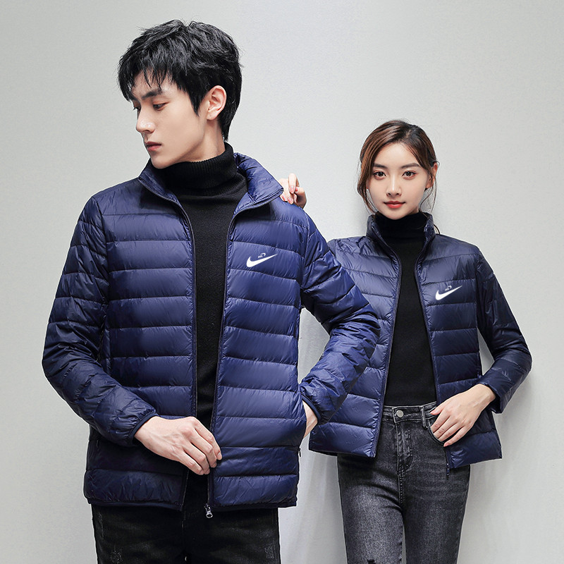 Lightweight down Jacket Autumn and Winter New Style Couple's Thin down Jacket Trendy Brand Stand Collar Thin Loose White Duck down Coat for Men