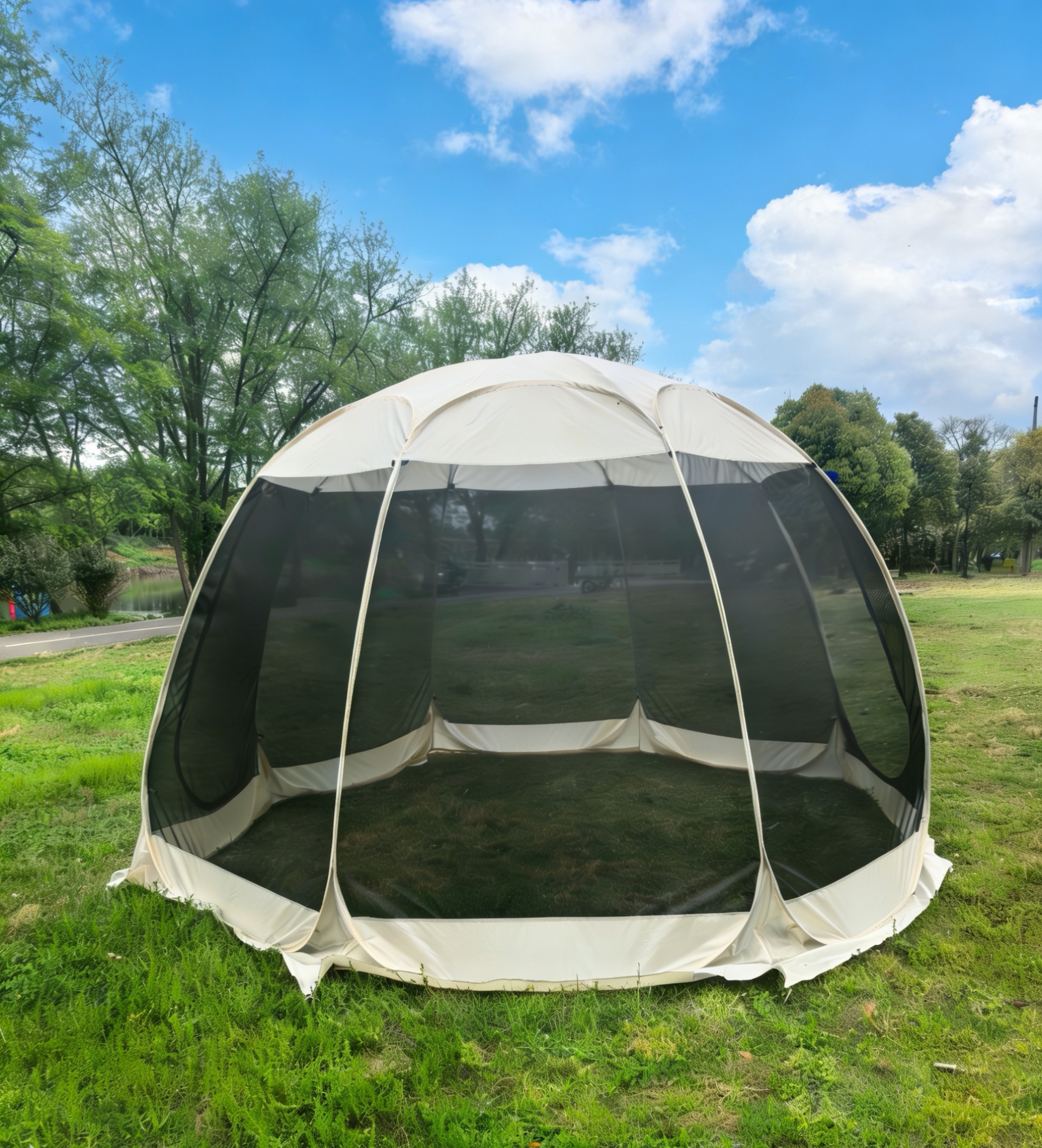 Camping Mosquito-Proof Tent, Outdoor Sunshade, Panoramic Mesh Mosquito-Proof Tent, Camping Barbecue Portable Canopy