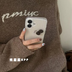 ins简约线条立体咖啡豆适用iPhone16promax苹果15手机壳17新款14