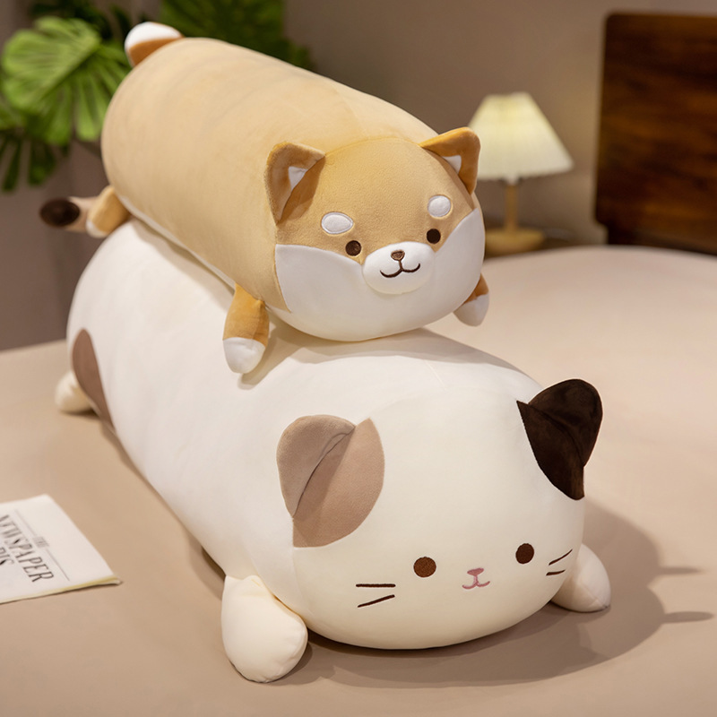 猫人形ロング枕、女の子用抱き枕、横向き寝用脚付きベッド、男の子用枕、ベッドサイドクッション|undefined