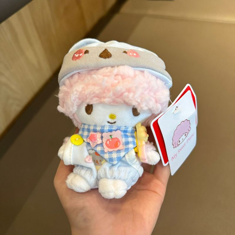 正版三丽鸥小羊piano必爱诺钥匙扣挂饰卡通毛绒玩偶公仔礼物包挂|undefined