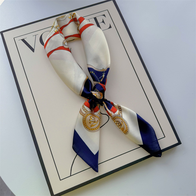 Bufandas de seda para mujeres primavera y otoño bufandas de moda para mujeres bufandas de cuello para maestros y empleados regalos de impresión de lujo ligero