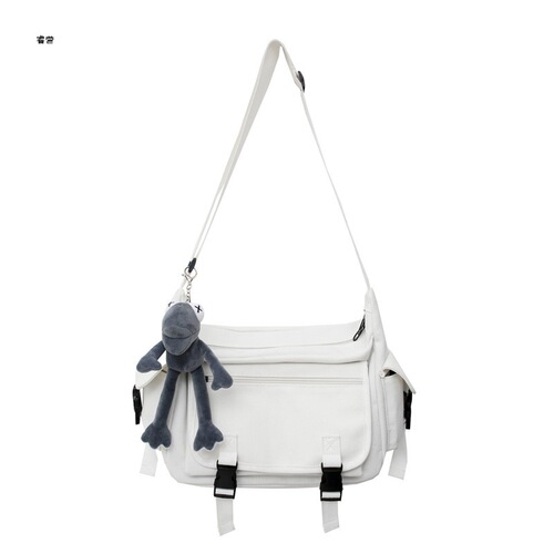 Simple crossbody bag for men and women ins Japanese large-capacity functional shoulder messenger bag workwear style college student backpack for men