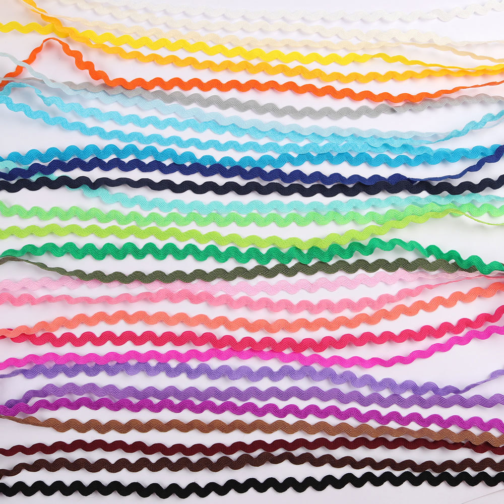Cinta de polipropileno en S de 5mm, embalaje de regalo, cinta ondulada de color para el hogar, cinta de borde curvo al por mayor