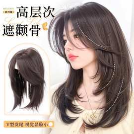 不用戴发网假发女片头顶补发蓬松全头套增发量一片式高层次锁骨发