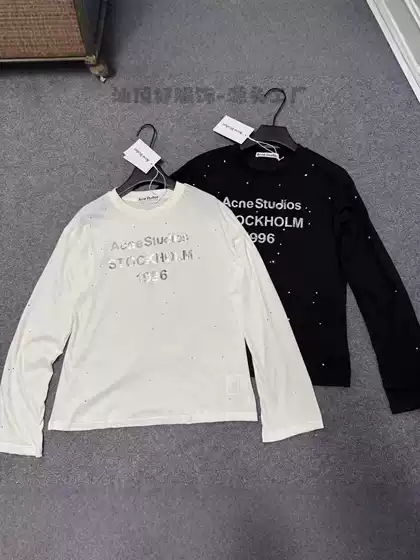 AC Haute Couture 2025 Autumn/Winter New Limited Edition 1996 Crystal Rhinestone Mirror Print Long-Sleeve T-Shirt Women's Casual Layering Top