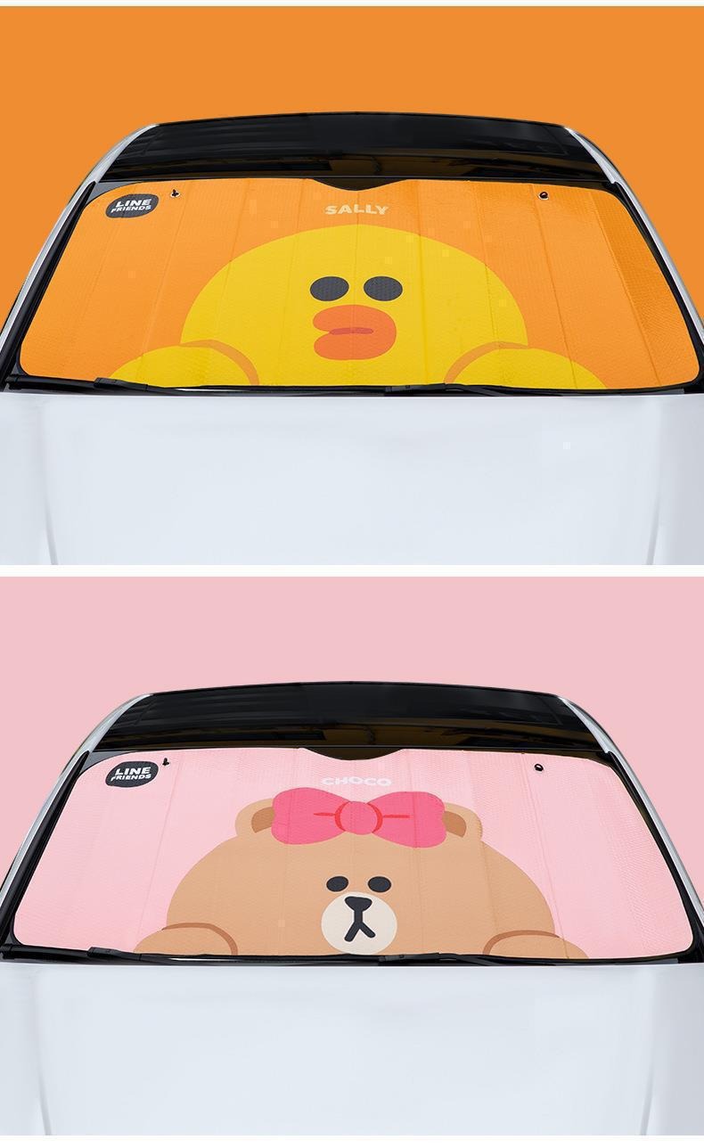 Line Car Sunshade Curtain Sunshade Front Windshield Sunshade Glass Sunshade Board Linefriends Car Window