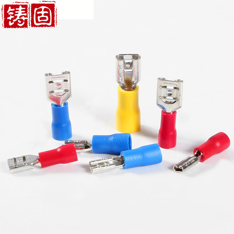 铸固 FDD母预绝缘接头系列 冷压接线端子 插簧铜鼻线耳接头 FDD2-