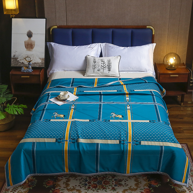 2021新款凉感丝乳胶被夏凉被单双人可水洗空调被团购直播一件代发