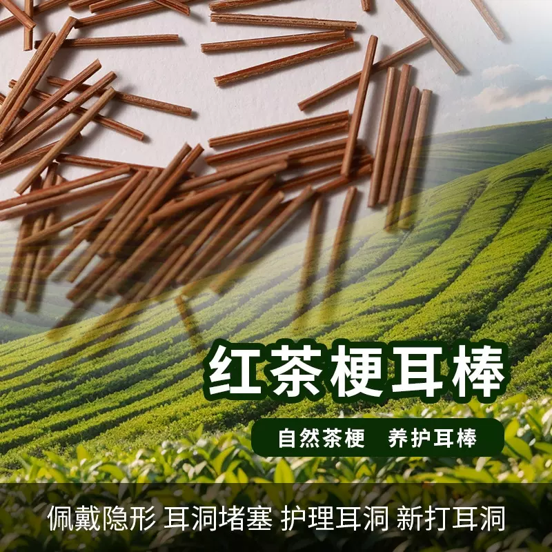 茶叶梗耳棒耳钉女养耳洞发炎茶叶棍防堵针男耳棒耳棍学生隐形耳环