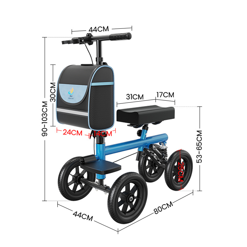 Andador con ruedas para fracturas, ayuda para caminar de una sola pierna para jóvenes, dispositivo asistencial para lesiones de tobillo y pierna con freno, cuidado de salud.