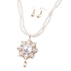 Fashionable retro pendant, necklace from pearl for bride, chain for key bag , set, light luxury style