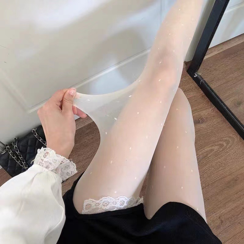 日系奶白丝袜春秋薄款黑色白色透肉连裤袜甜美纯欲网红过膝丝袜Sy|undefined