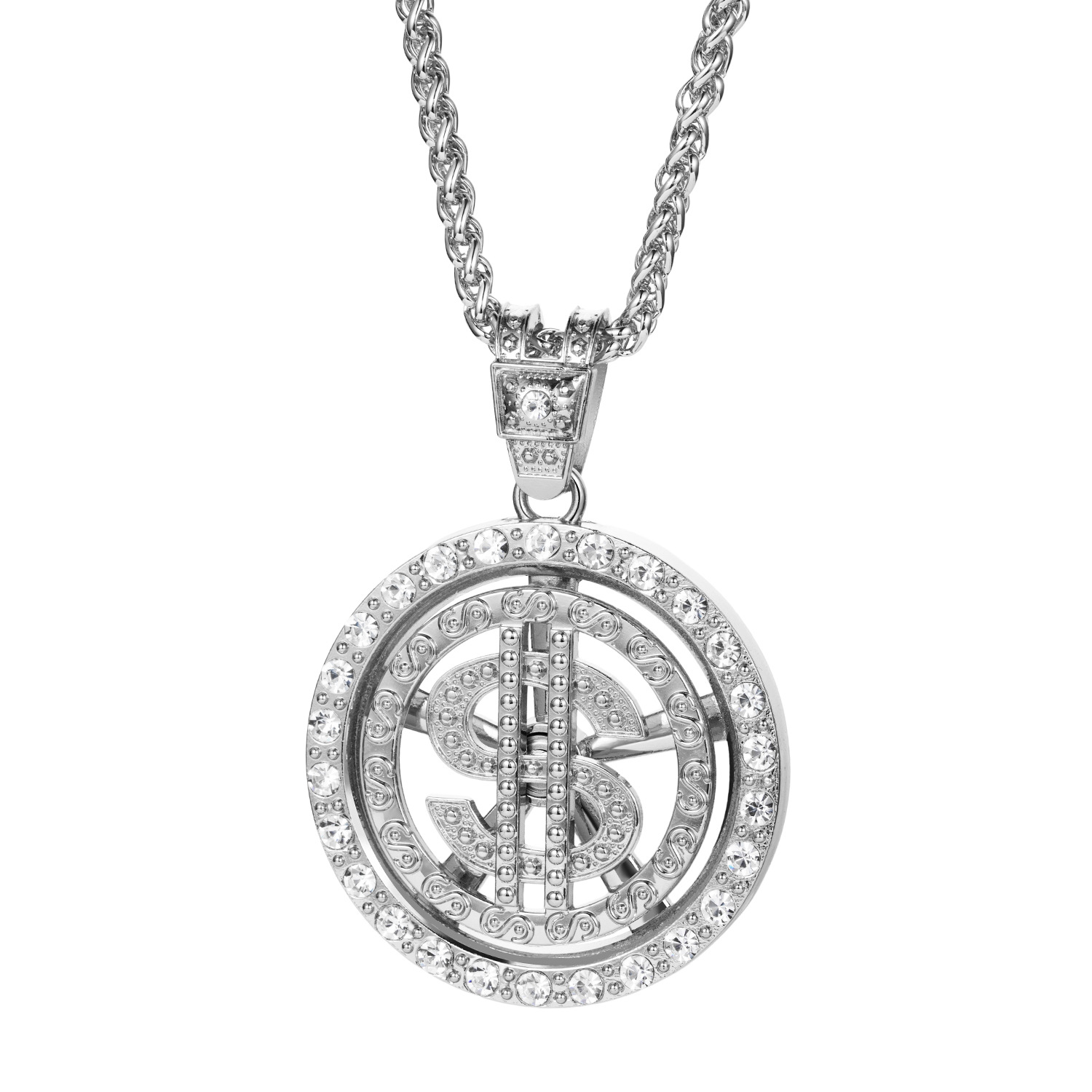 Hip-Hop Dollar Iron Zinc Alloy Diamond Men's Pendant Necklace Necklace Pendant Men Pendant Necklaces display picture 20