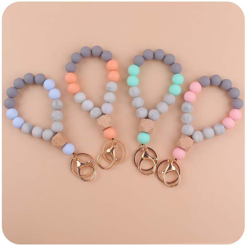 Style Simple Rond Alliage Gel De Silice Perlé Femmes Porte-clés display picture 1