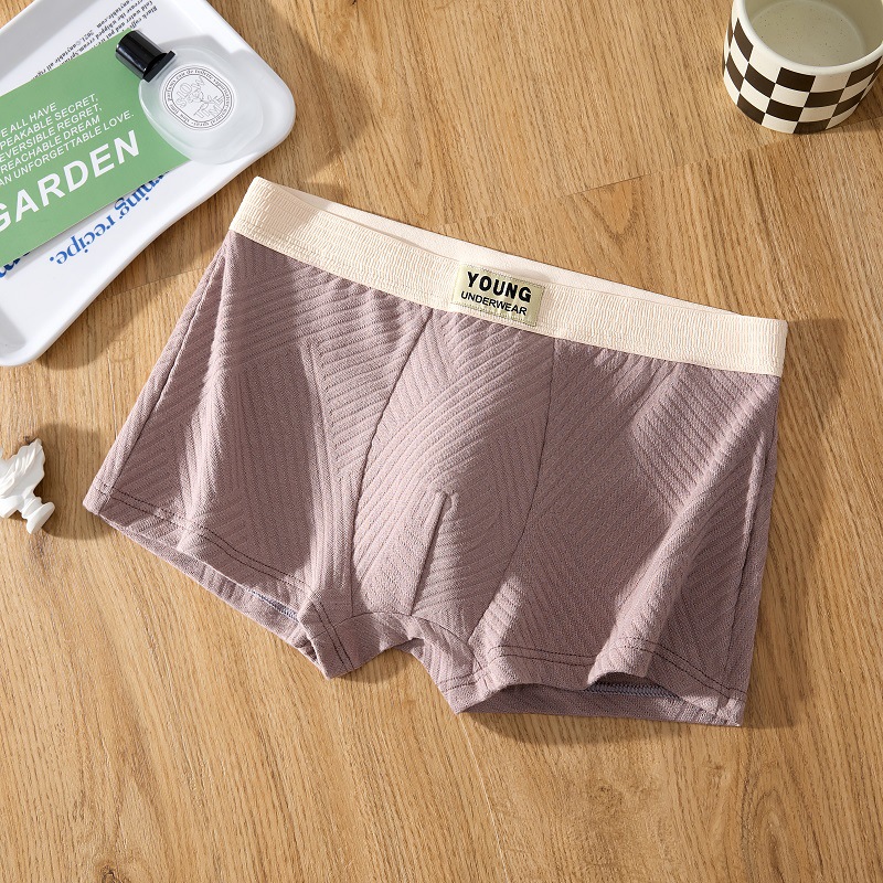 Ropa interior de los hombres de algodón Boxer shorts transpirable antibacteriano entrepierna deportes juveniles Boxer shorts cabeza ropa interior hombres