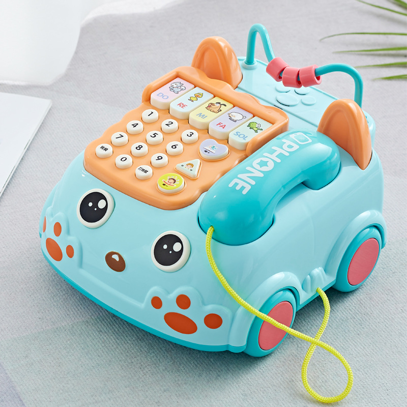Teléfono multifuncional para niños simulación de juguetes fijos para bebés historias de música rompecabezas educación temprana juguetes para niñas al por mayor image 8