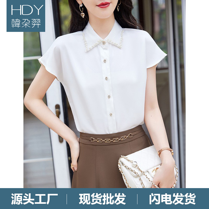 Nanyou high-end temperament commuter wind shirt ladies office work clothes business suit autumn short sleeve shirt wholesale