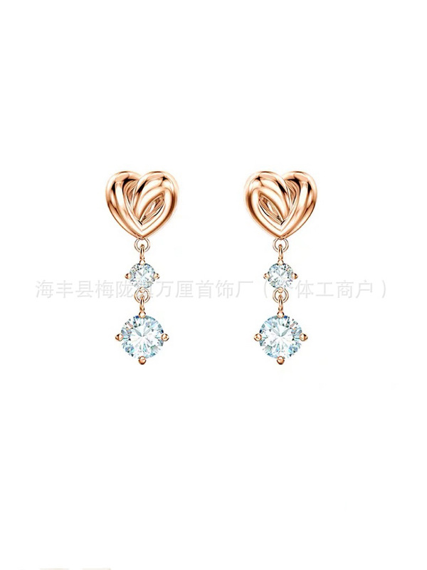 施华洛水晶世奇灵动天鹅跳动的心耳环施家高版本恶魔之眼耳钉女|undefined