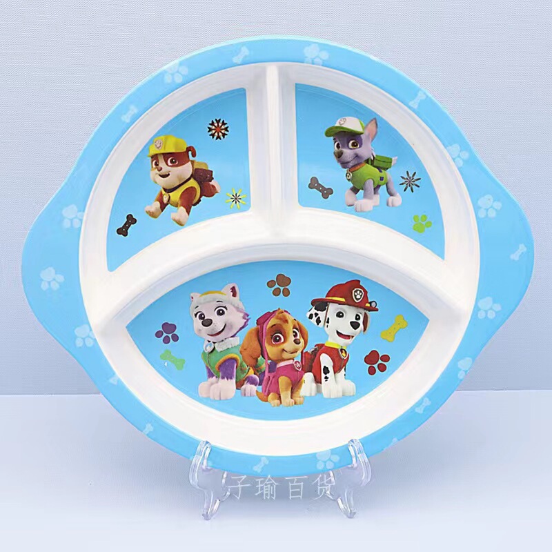 Children's melamine tableware suit frozen grid plate complementary food plate fruit plate baby household eating plate