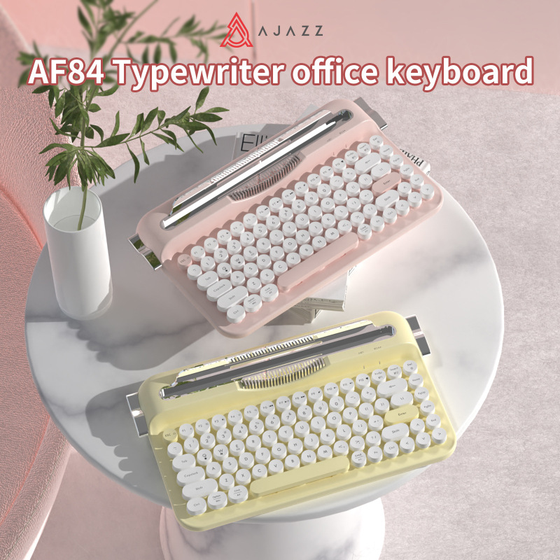 Heijue AF84 タイプライターキーボード Bluetooth キーボードワイヤレスキーボードオフィス女性キーボード適応タブレット|undefined